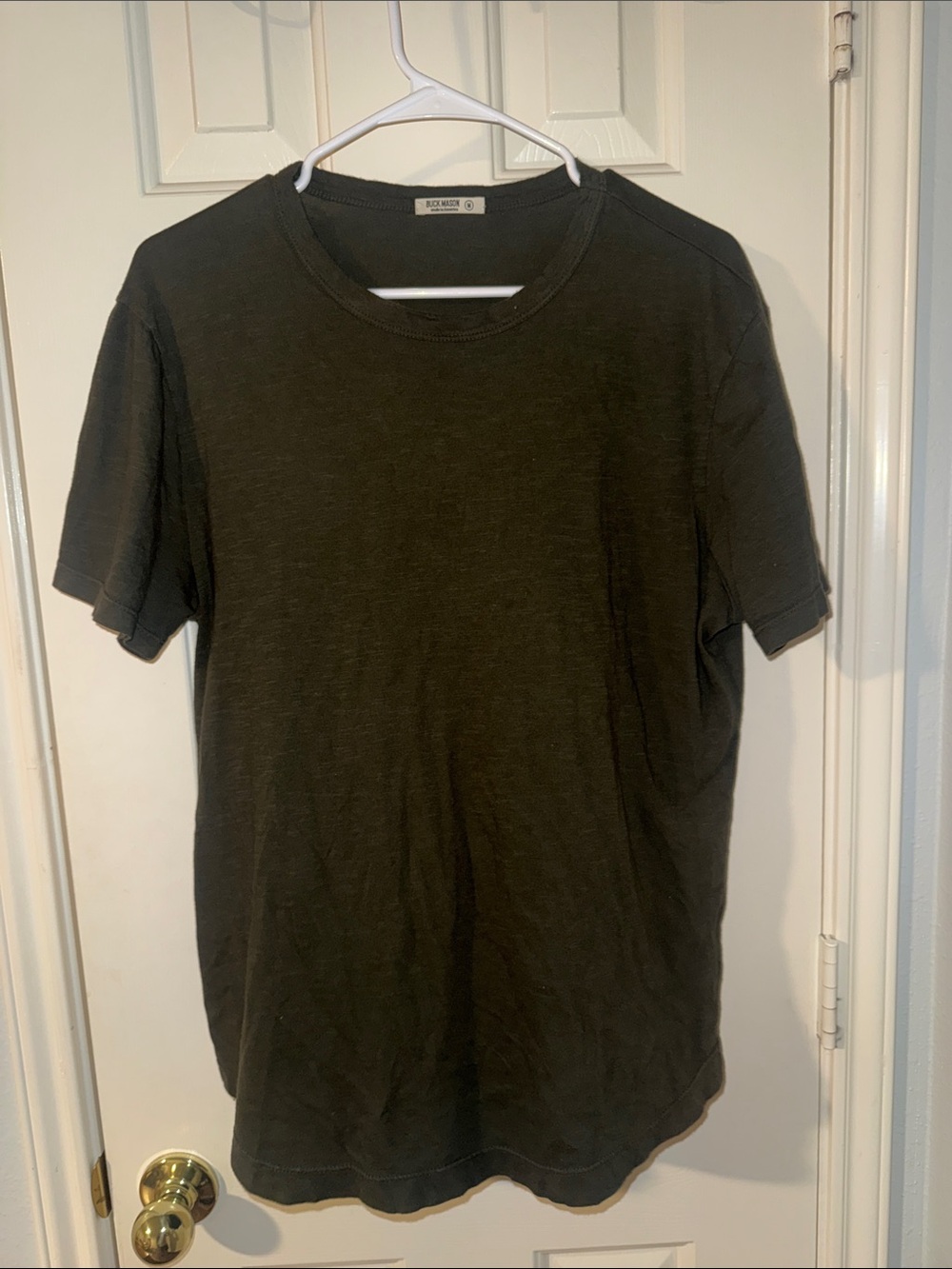 Buck Mason Short-Sleeve Slub Crewneck T-Shirt in Olive Green